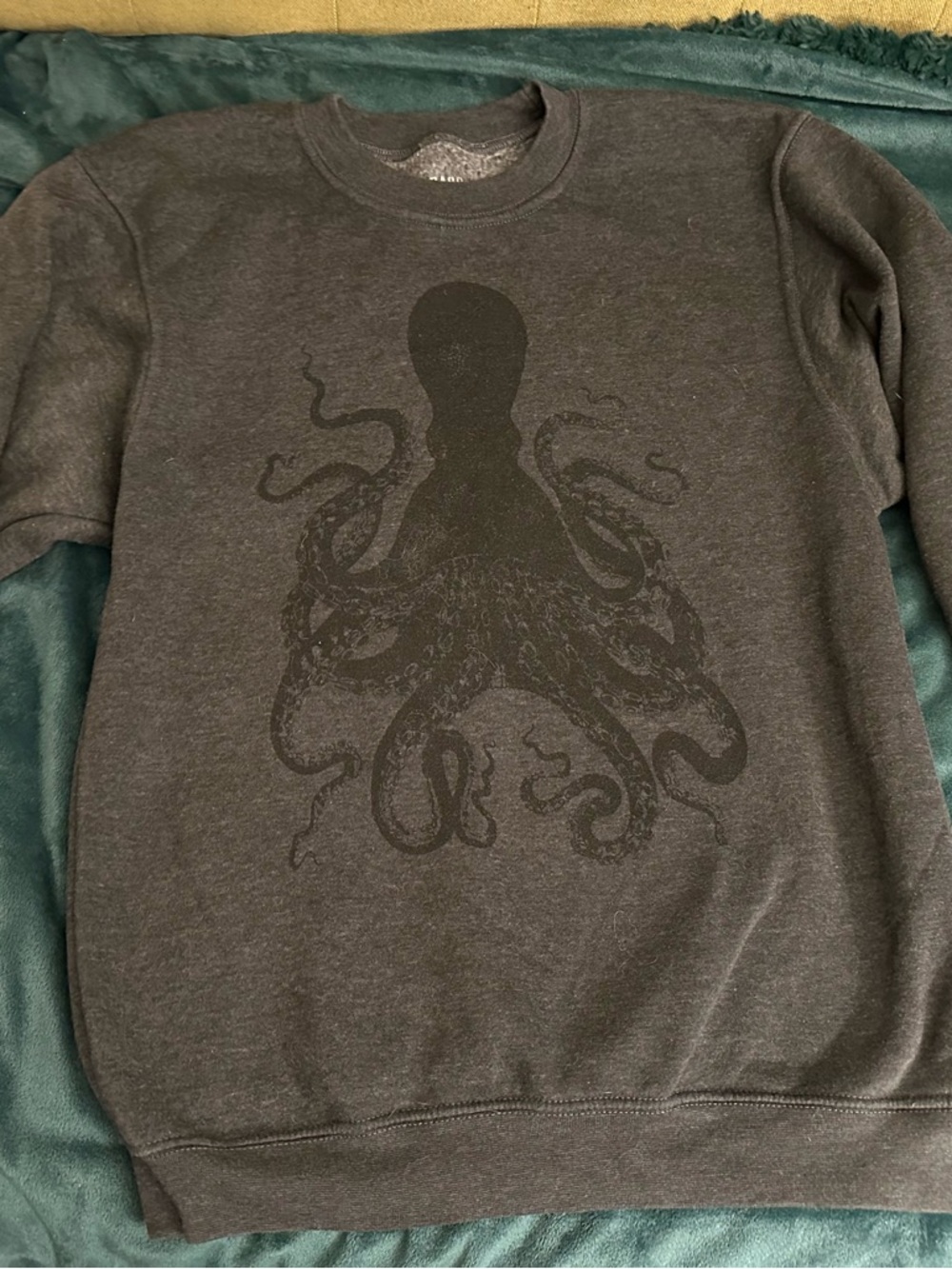 Women's Charcoal Octopus Graphic Crewneck Sweater